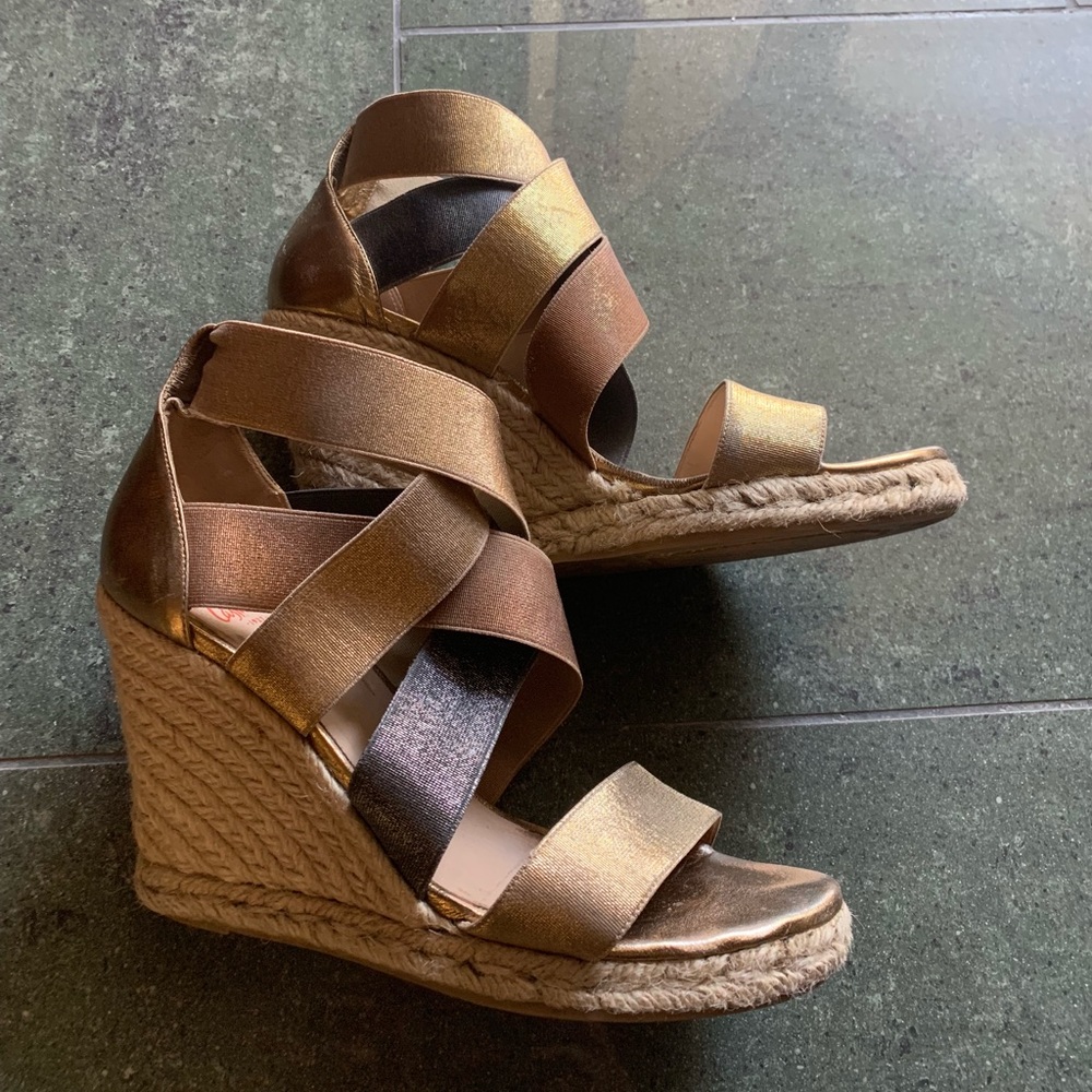 Castaner metallic wedge espadrilles
